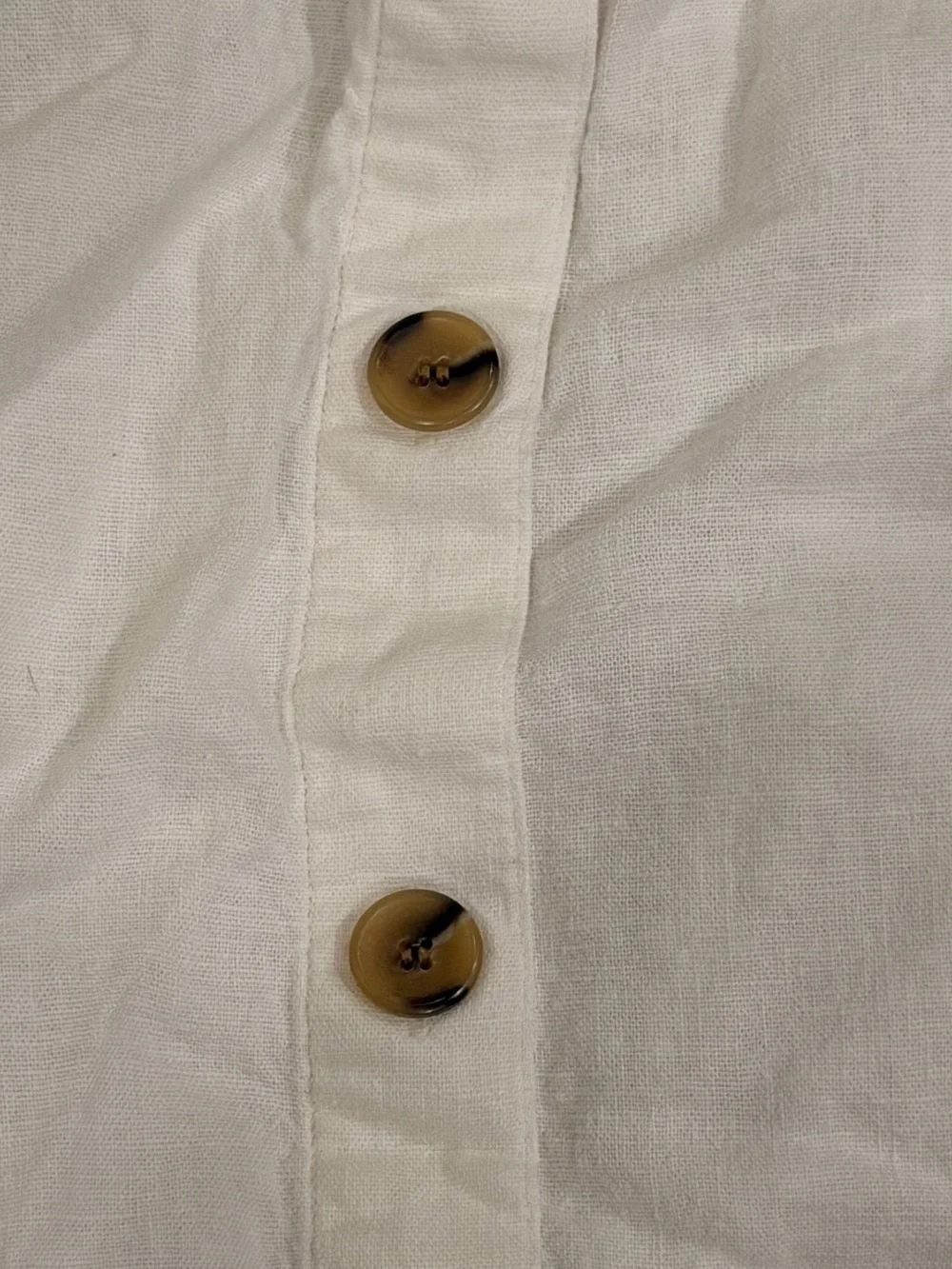J. Crew White Button-Front Linen-Cotton Camisole